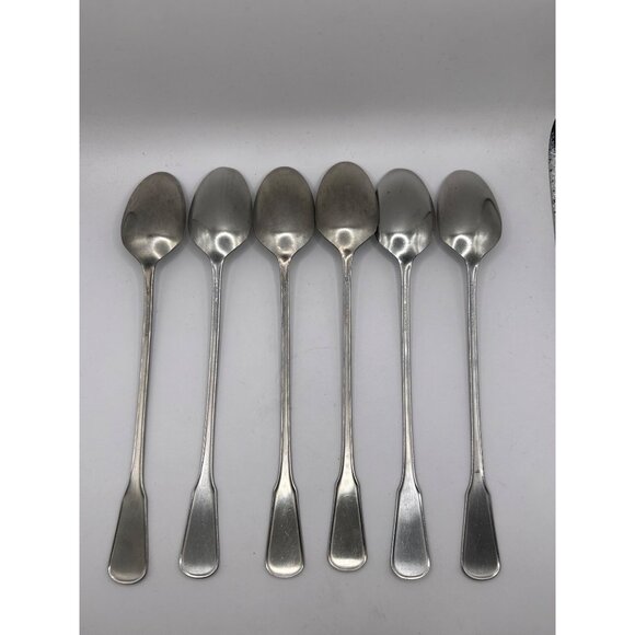 Oneida Silver Independence Stainless Steel iced Teaspoon Set Of 6 - Light Satin - Picture 4 of 5